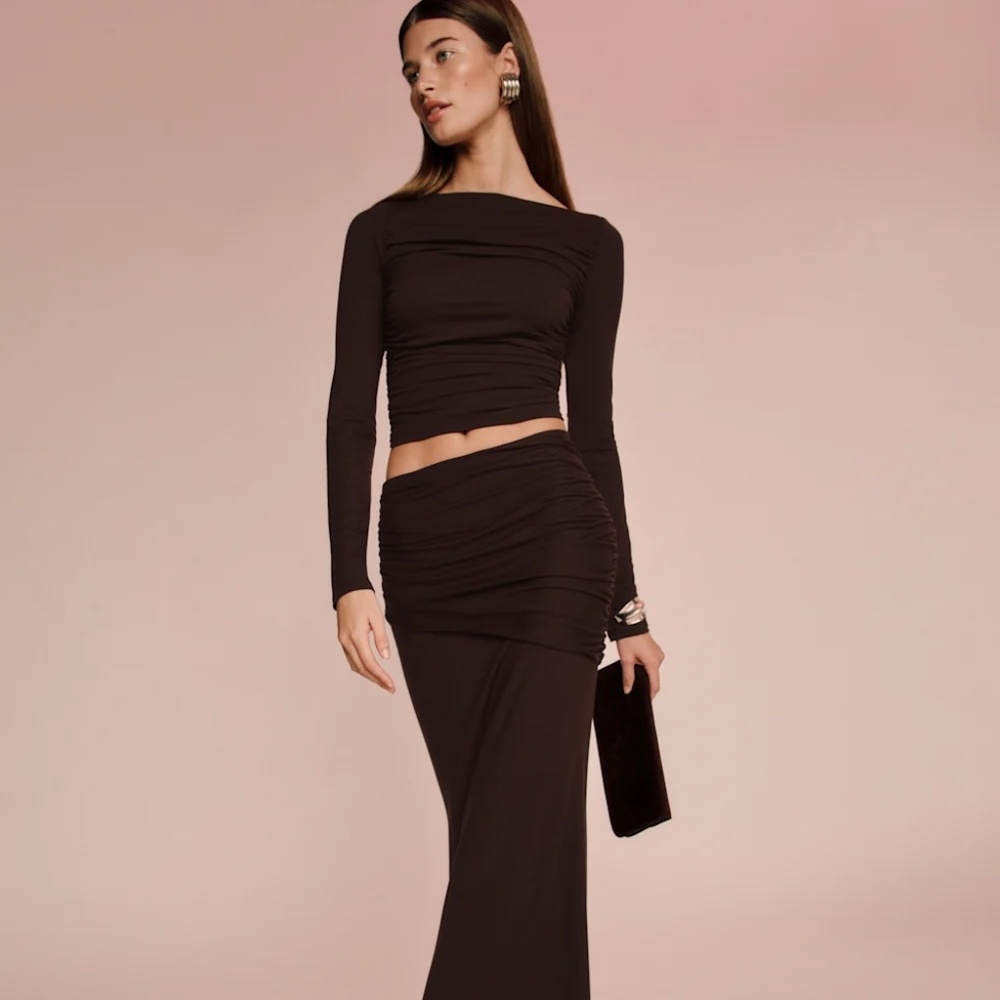 Reformation Emi Knit Two Piece Brown - Size S